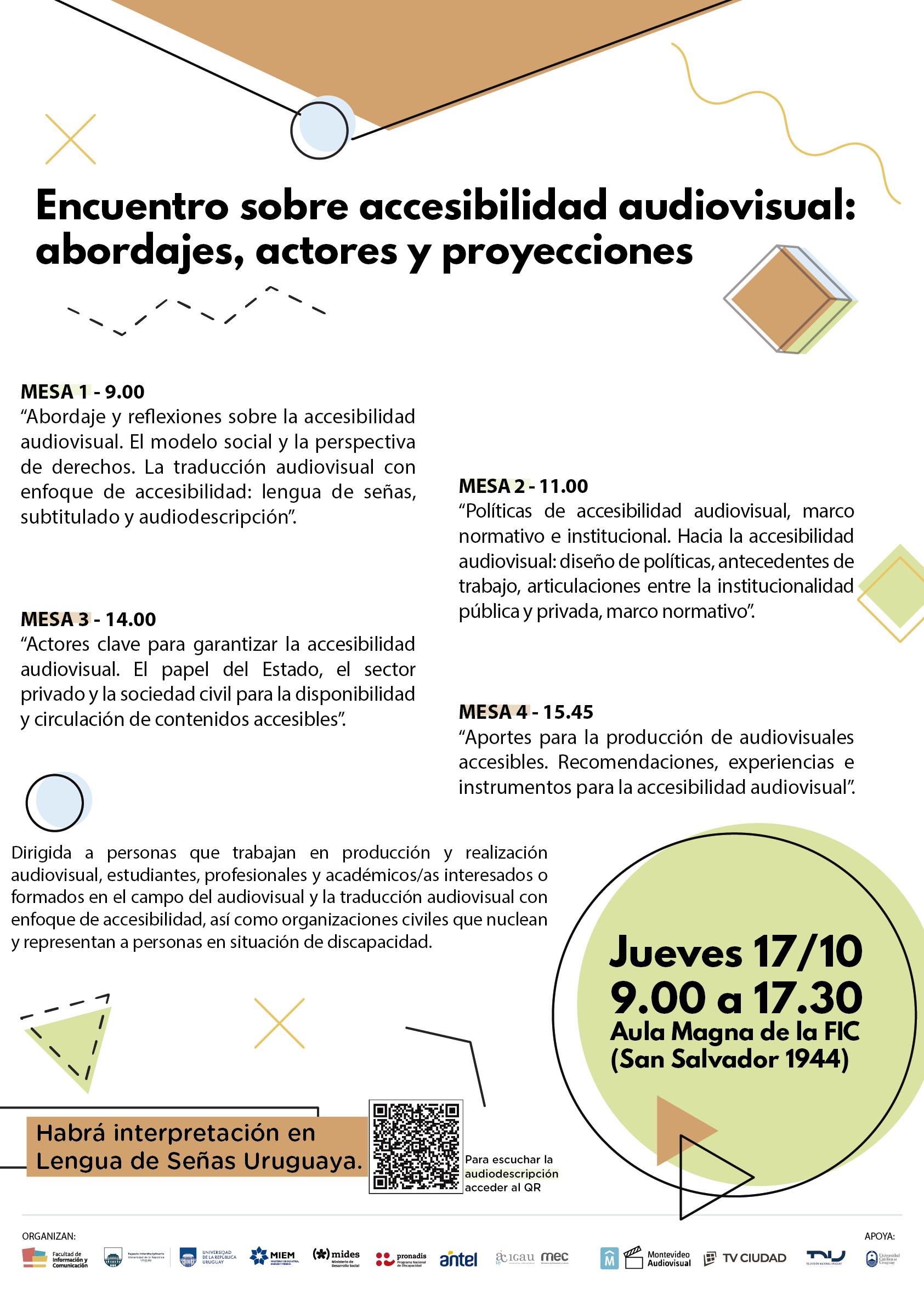 Afiche con información del evento