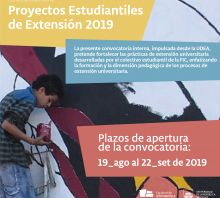 Nueva convocatoria para proyectos estudiantiles de extensión 2019.