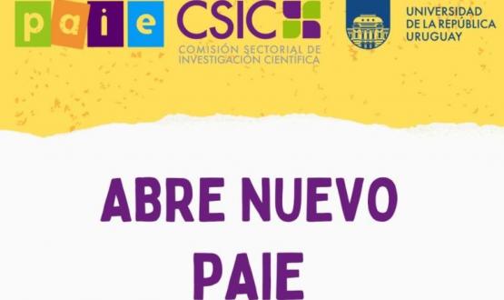 imagen que dice: "Abre nuevo PAIE" con los logos de la CSIC-Udelar.